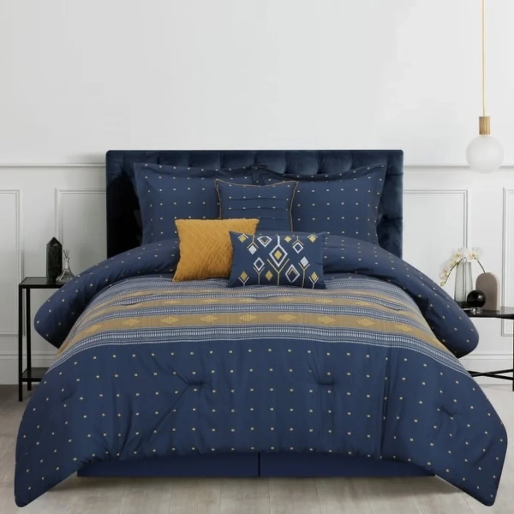 Stratford Park Grand Avenue Jackson Geometric 7 Piece Comforter Set - King